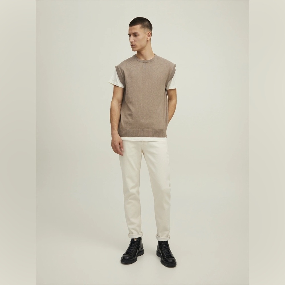 JACK & JONES | Plain light Knitted Vest | size Large - Picture 4 of 13